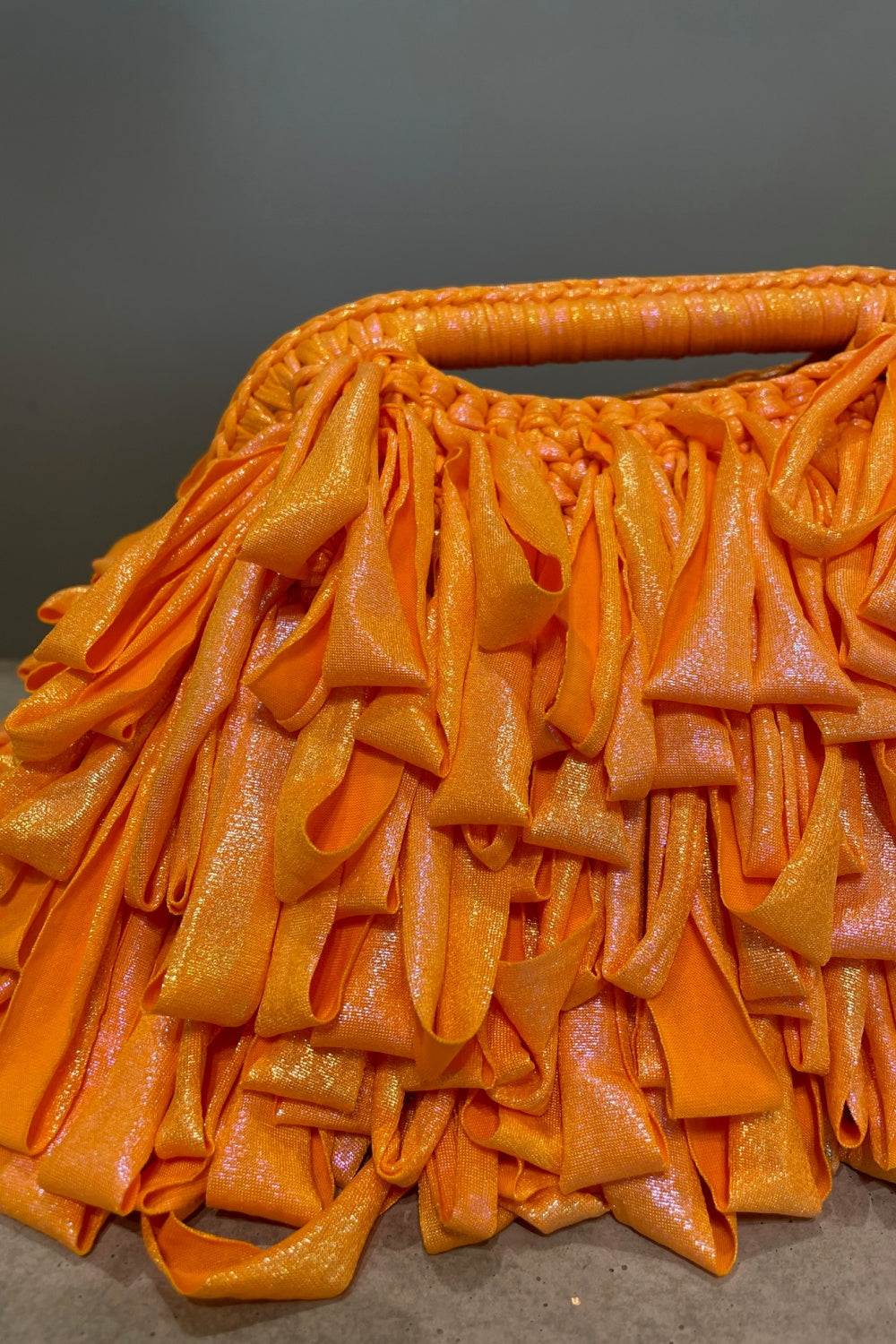 VENUS SHAG CLUTCH ORANGE