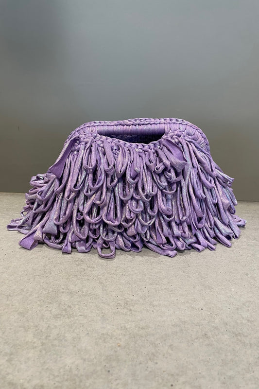 VENUS SHAG CLUTCH LILAC