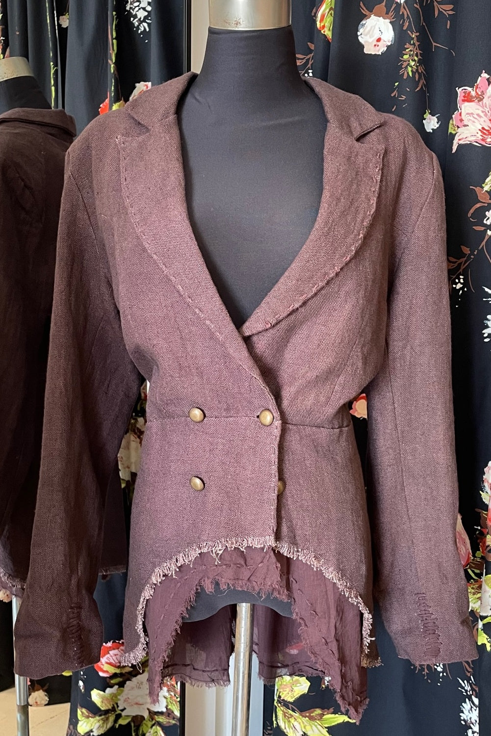 BOEM COLONEL LINEN JACKET PLUM