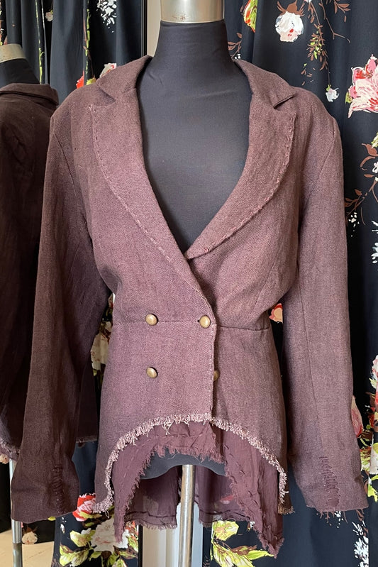 BOEM COLONEL LINEN JACKET PLUM