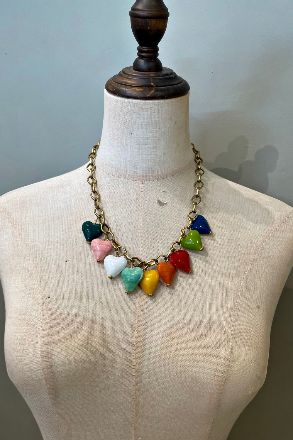 JUMBLE GOLD CARDIO NECKLACE MULTI COLOUR
