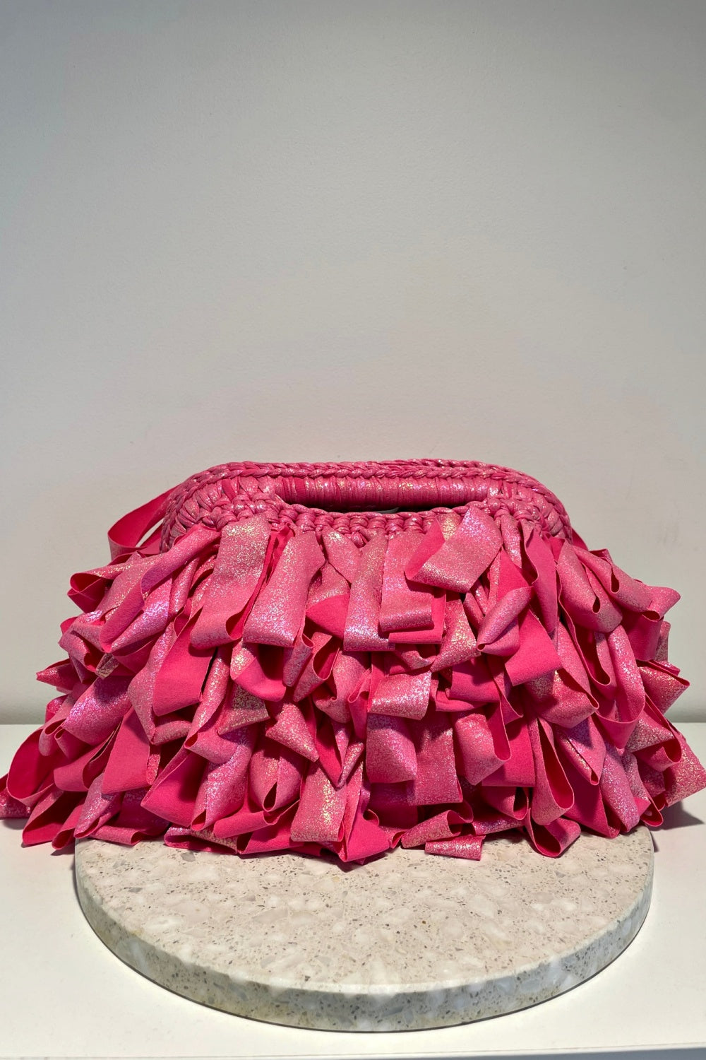 VENUS SHAG CLUTCH LOLLY PINK