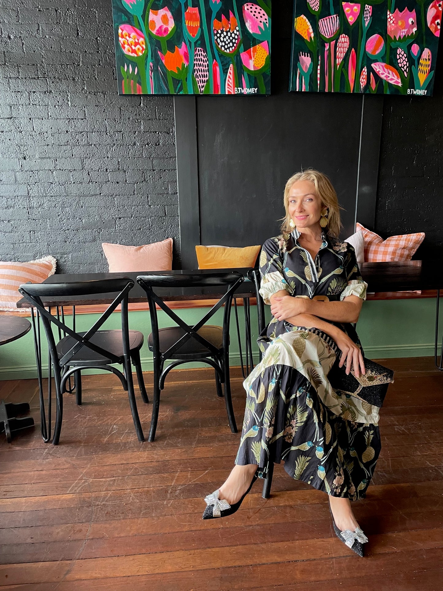 PRE-ORDER ROSELLE JOSEPHINE DRESS AVIARY BLACK