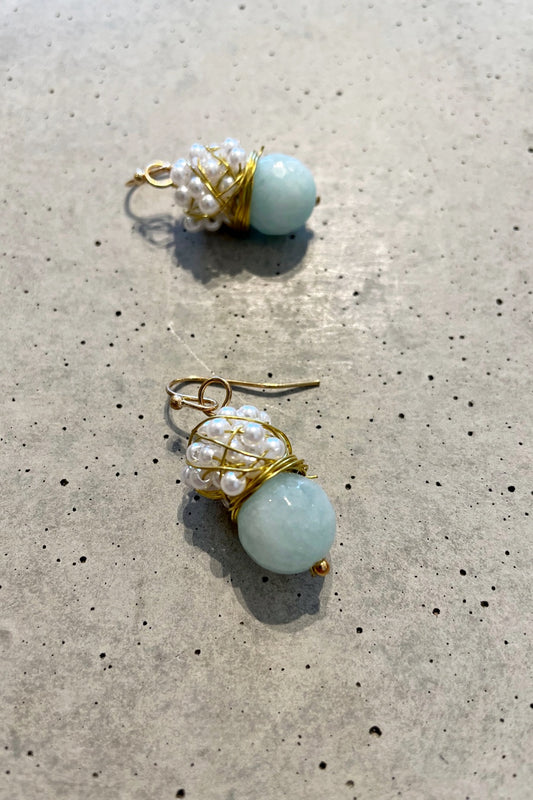 LOUISA SEAFOAM CHALCEDONY EARRINGS