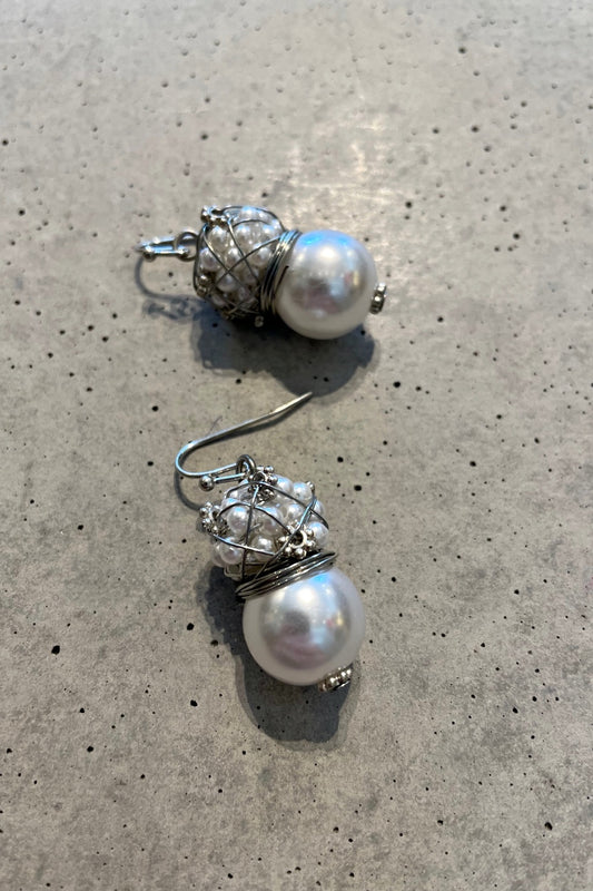 LOUISA SILVER + PEARL EARRINGS