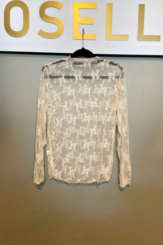 QUEENIE STRETCH LACE LAYERING TOP CREAM
