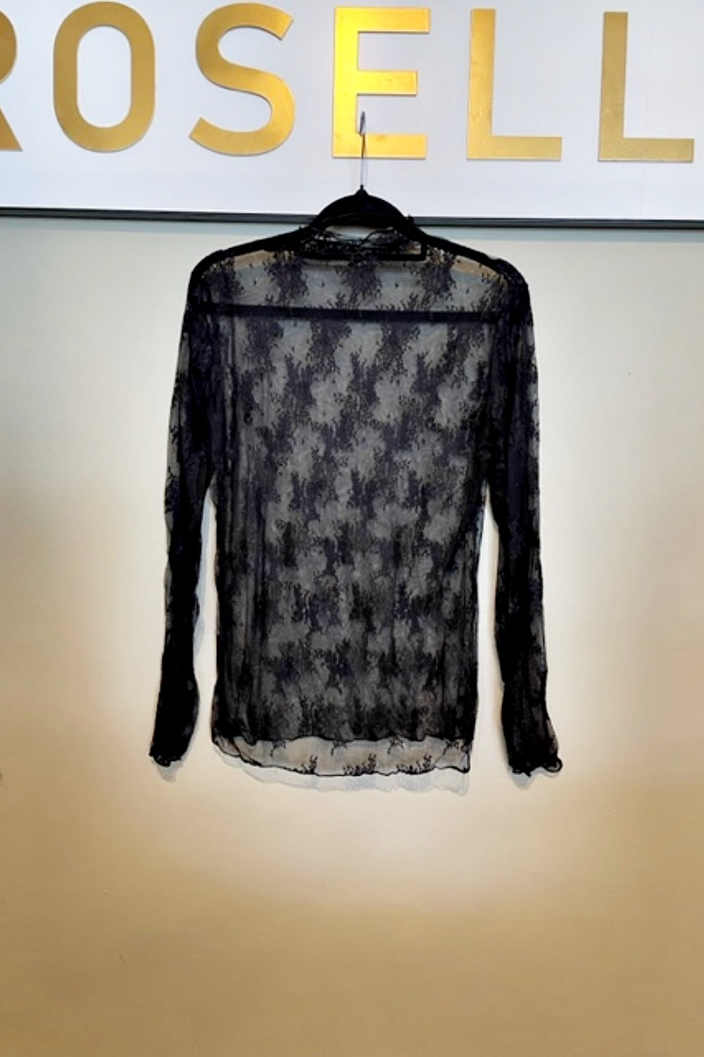 QUEENIE STRETCH LACE LAYERING TOP BLACK