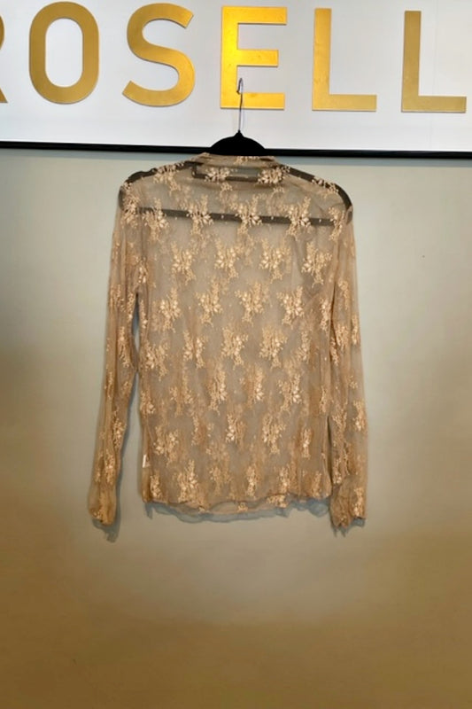QUEENIE STRETCH LACE LAYERING TOP COFFEE