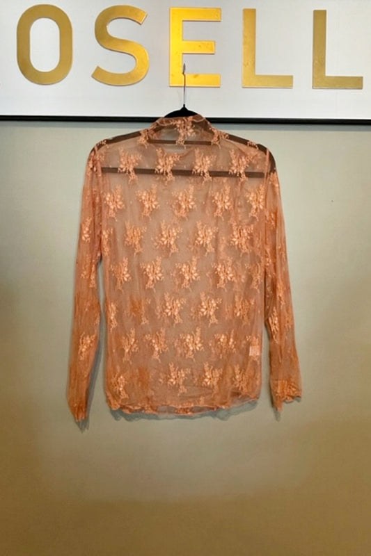 QUEENIE STRETCH LACE LAYERING TOP TERRACOTTA