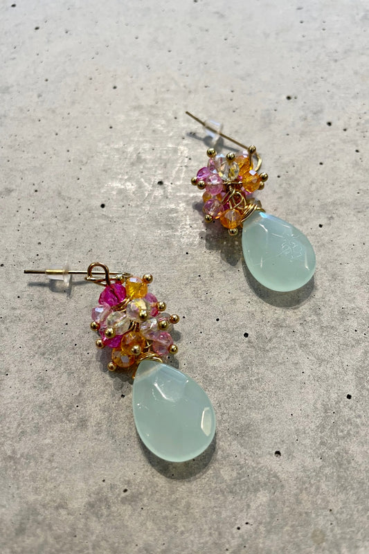 ANTOINETTE EARRINGS PINK + ORANGE