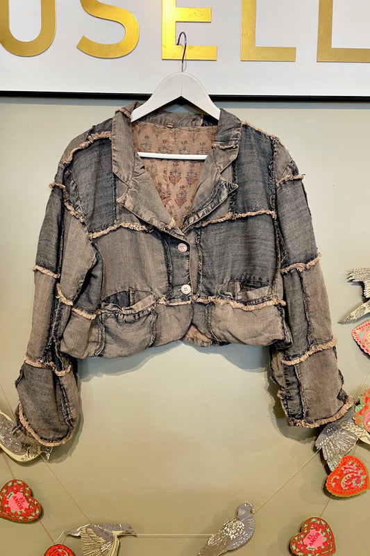 RAISED BY WOLVES DARE DEVIL DENIM CROPPED JACKET