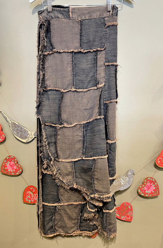 RAISED BY WOLVES DARE DEVIL DENIM WRAP SKIRT