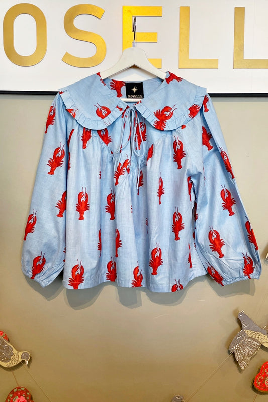 ROSELLE LALA BLOUSE LITTLE LOBSTER BLUE
