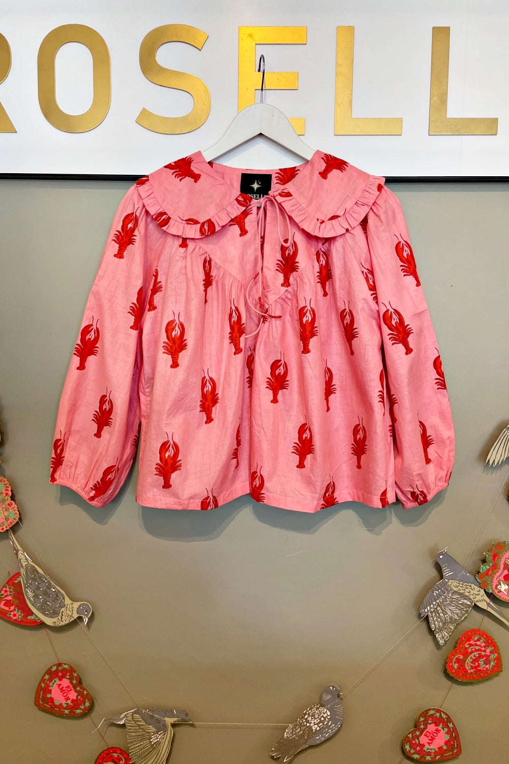 ROSELLE LALA BLOUSE LITTLE LOBSTERS PINK