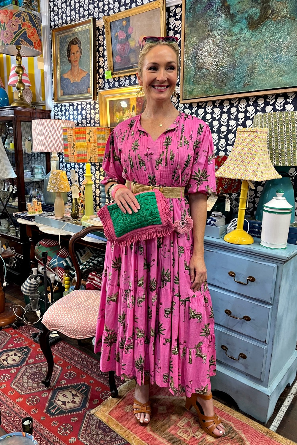 ROSELLE HALCYON DRESS ROSE JUNGLE