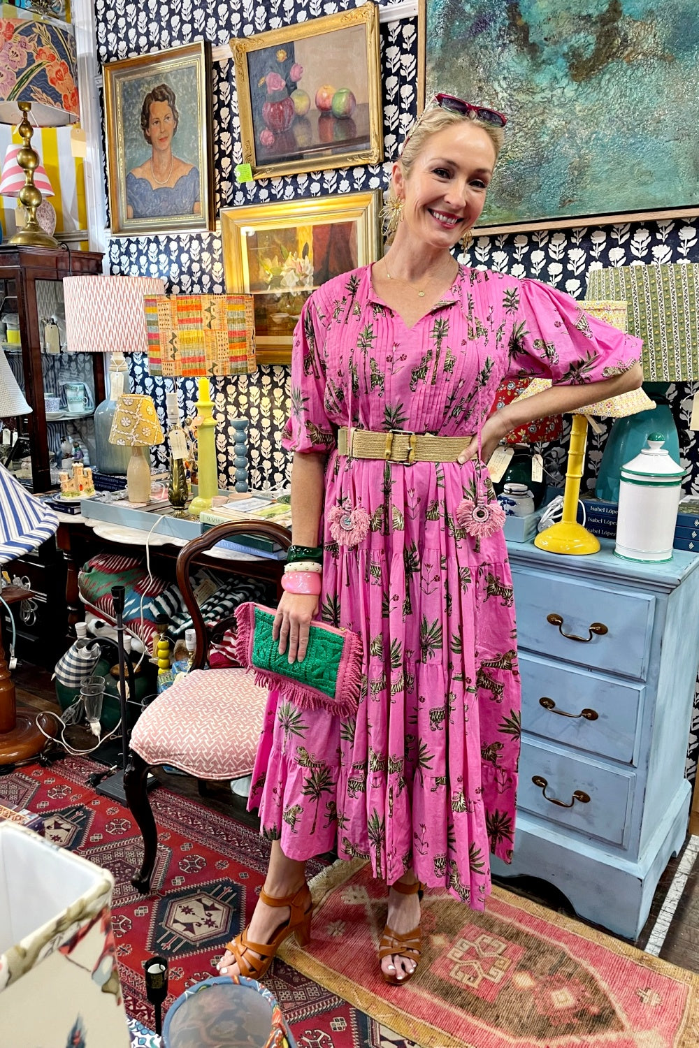 ROSELLE HALCYON DRESS ROSE JUNGLE