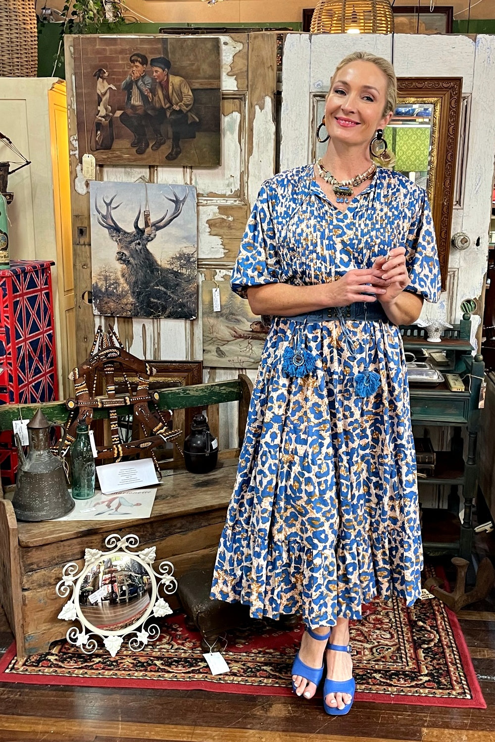 ROSELLE HALCYON DRESS BLUE LEO