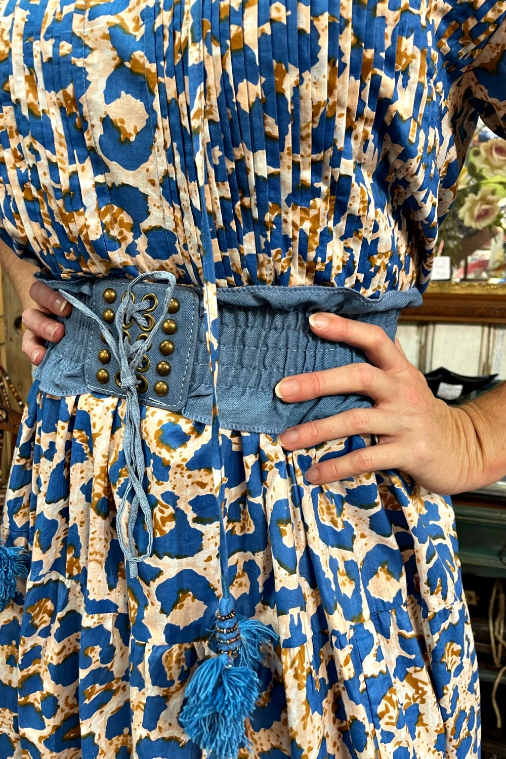 ROSELLE HALCYON DRESS BLUE LEO