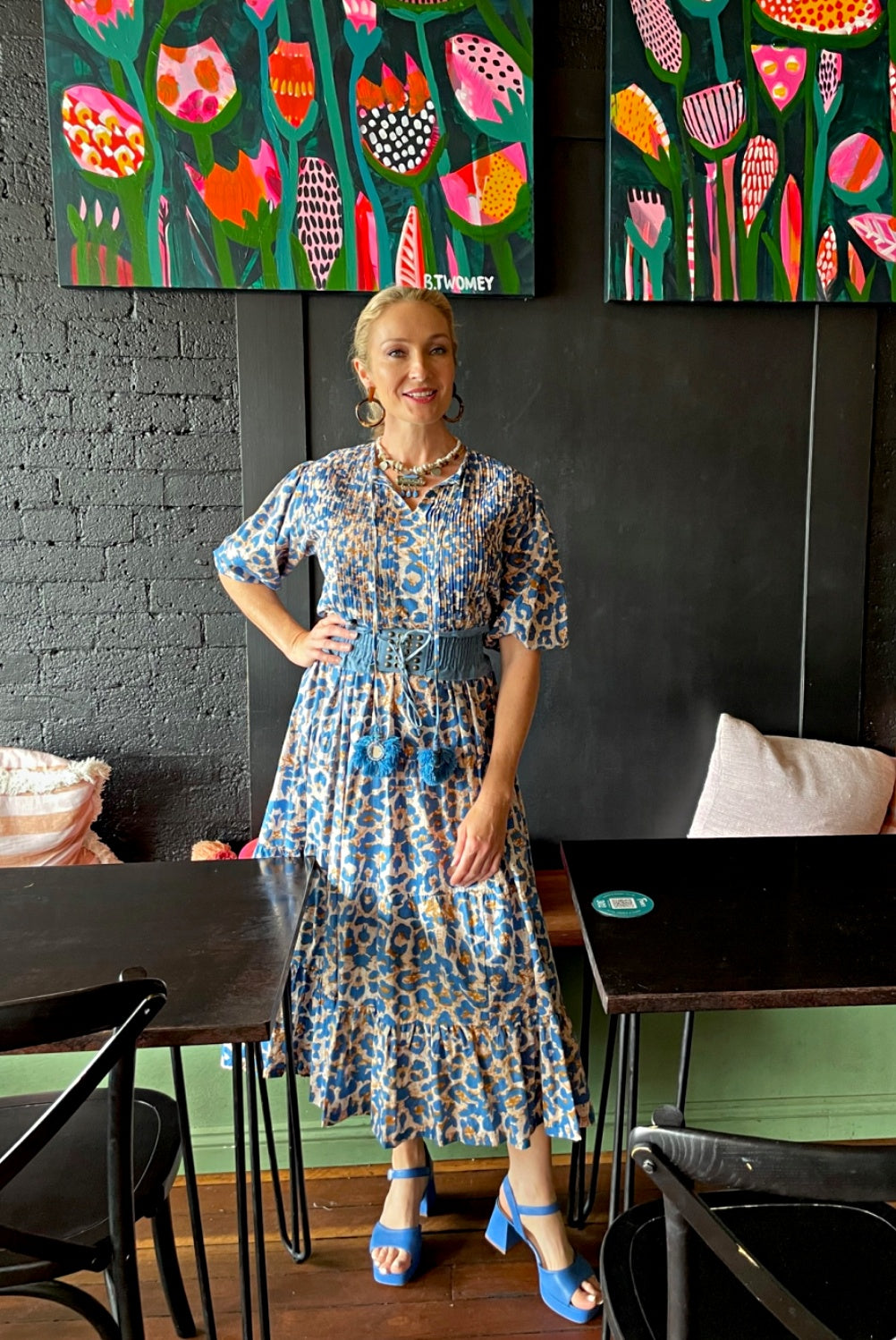 ROSELLE HALCYON DRESS BLUE LEO