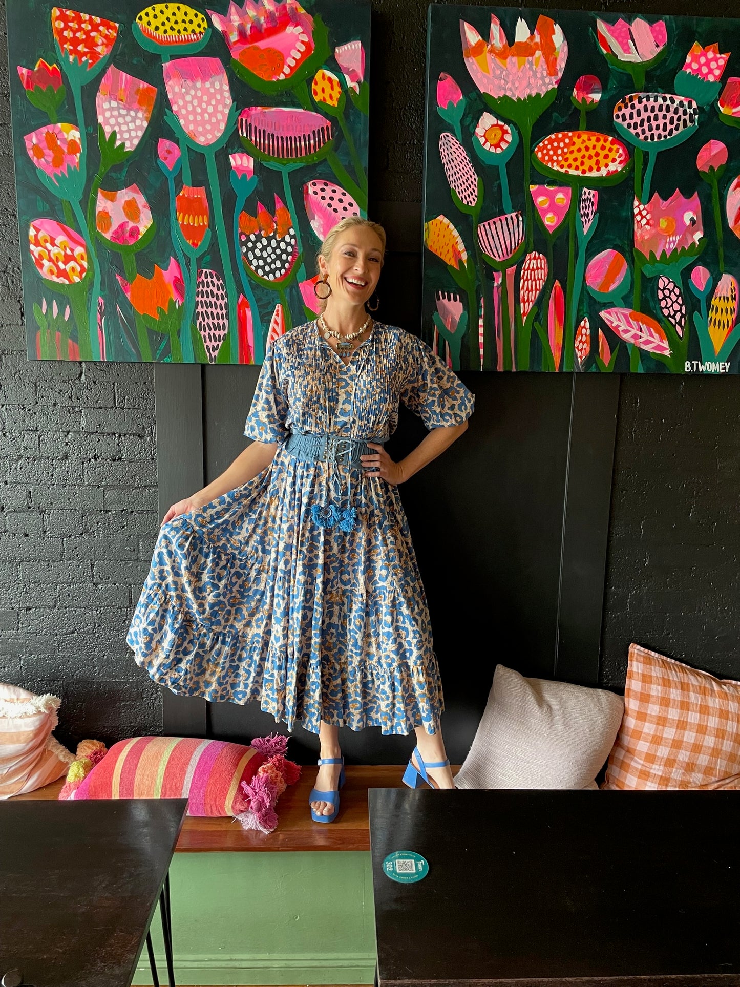 ROSELLE HALCYON DRESS BLUE LEO