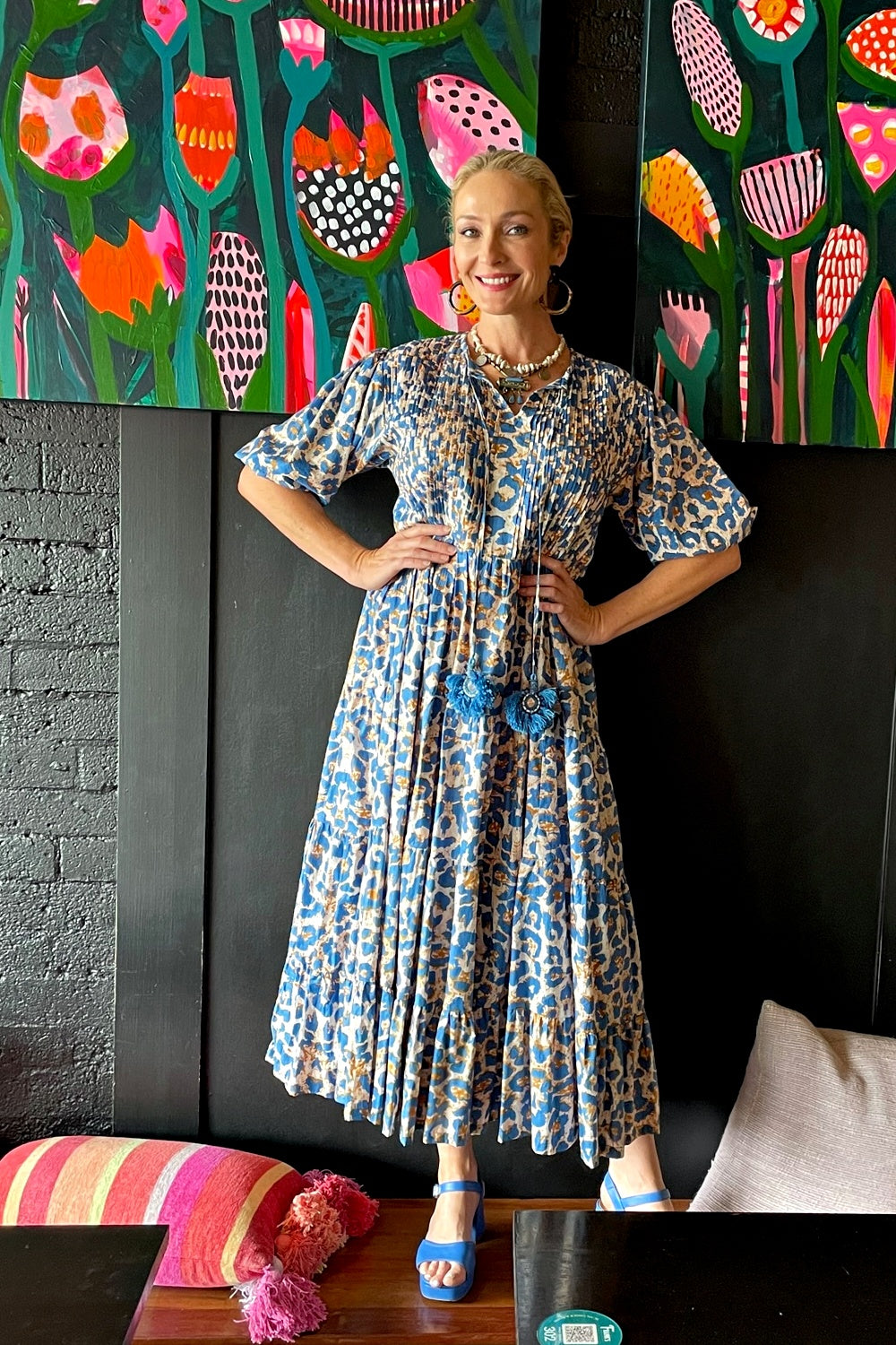 ROSELLE HALCYON DRESS BLUE LEO