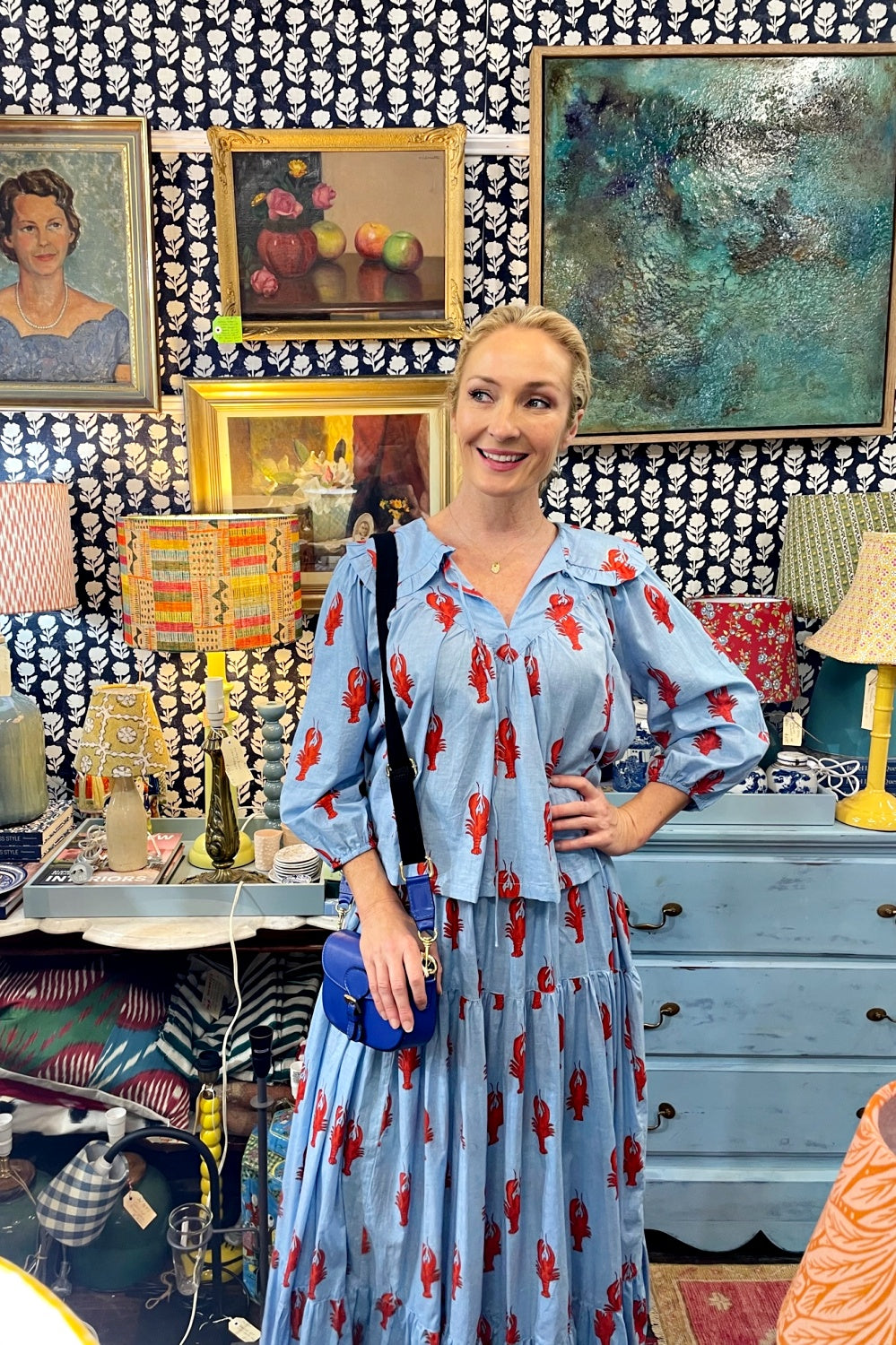 ROSELLE CUBA SKIRT LITTLE LOBSTER BLUE