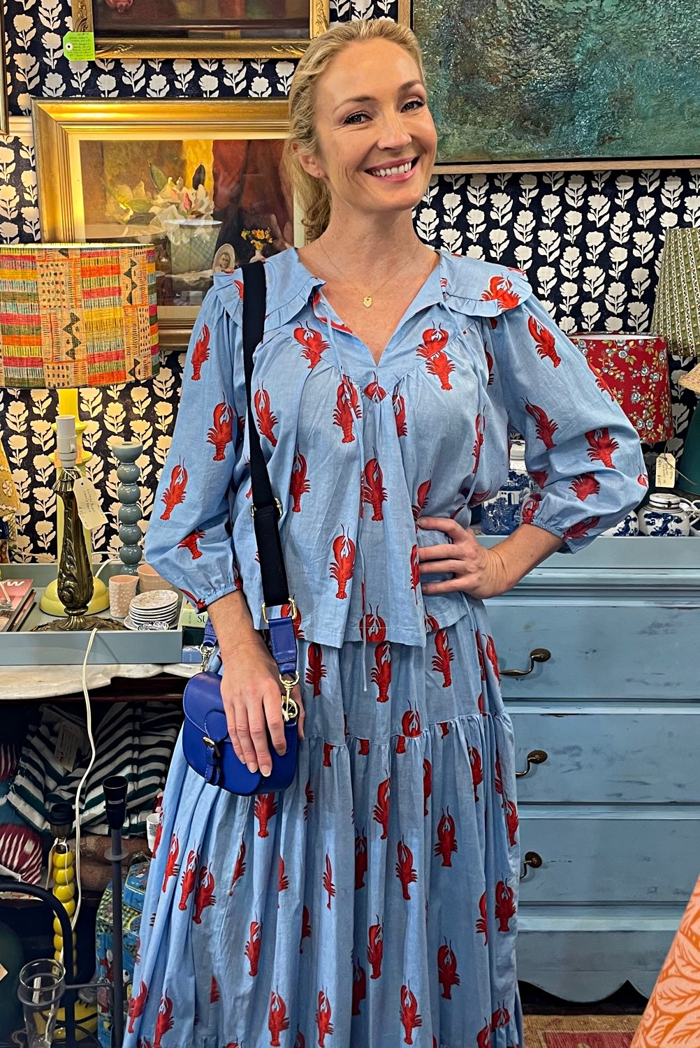 ROSELLE CUBA SKIRT LITTLE LOBSTER BLUE