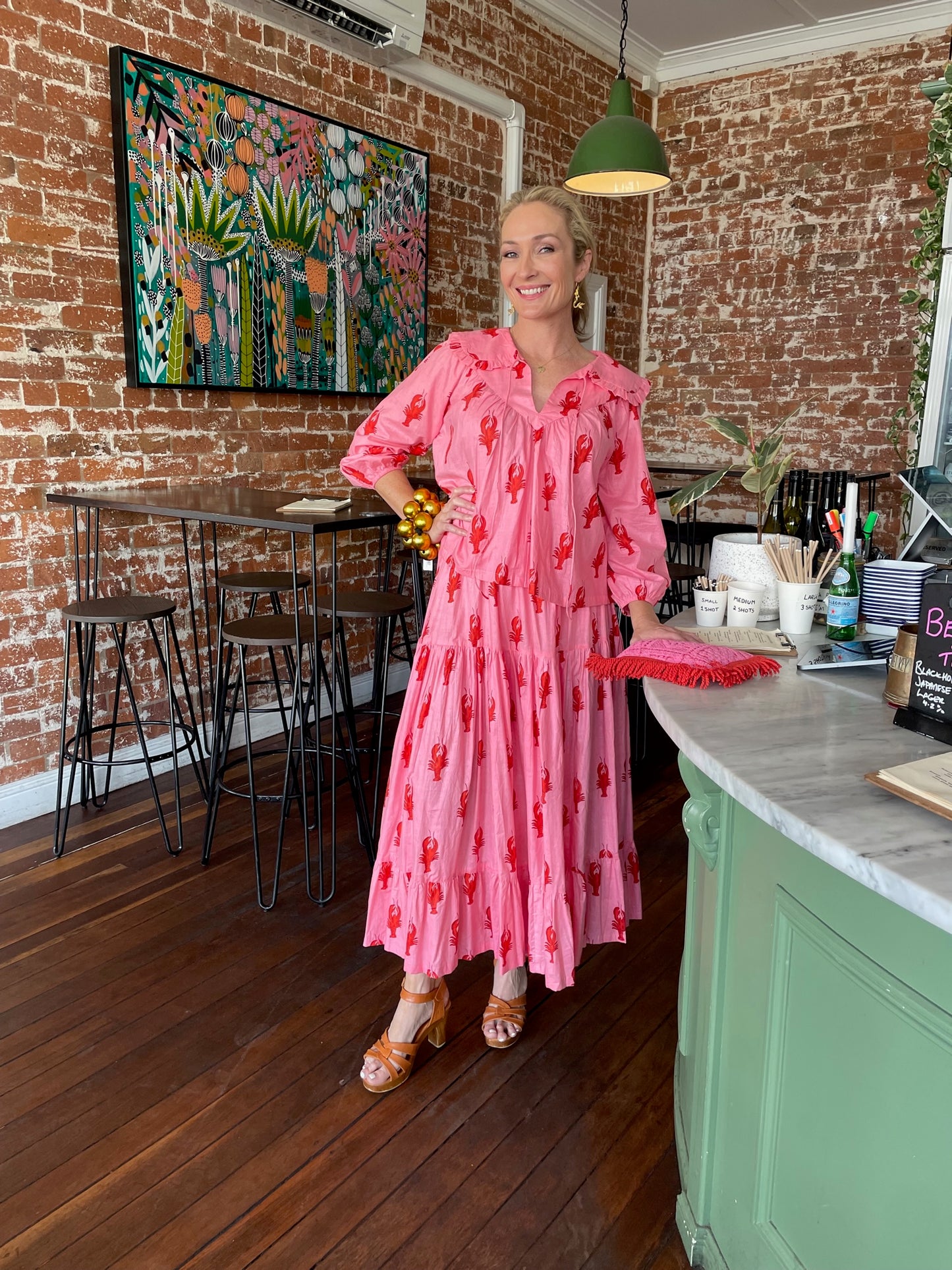 ROSELLE LALA BLOUSE LITTLE LOBSTERS PINK