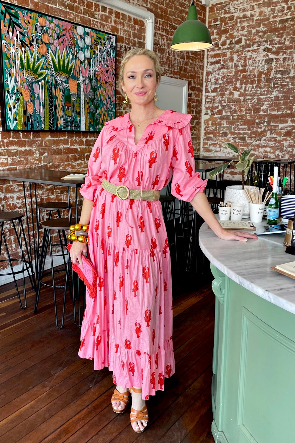 ROSELLE LALA BLOUSE LITTLE LOBSTERS PINK