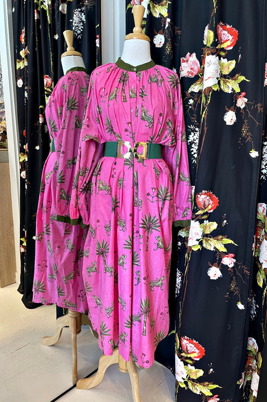 ROSELLE CABANA DRESS ROSE JUNGLE