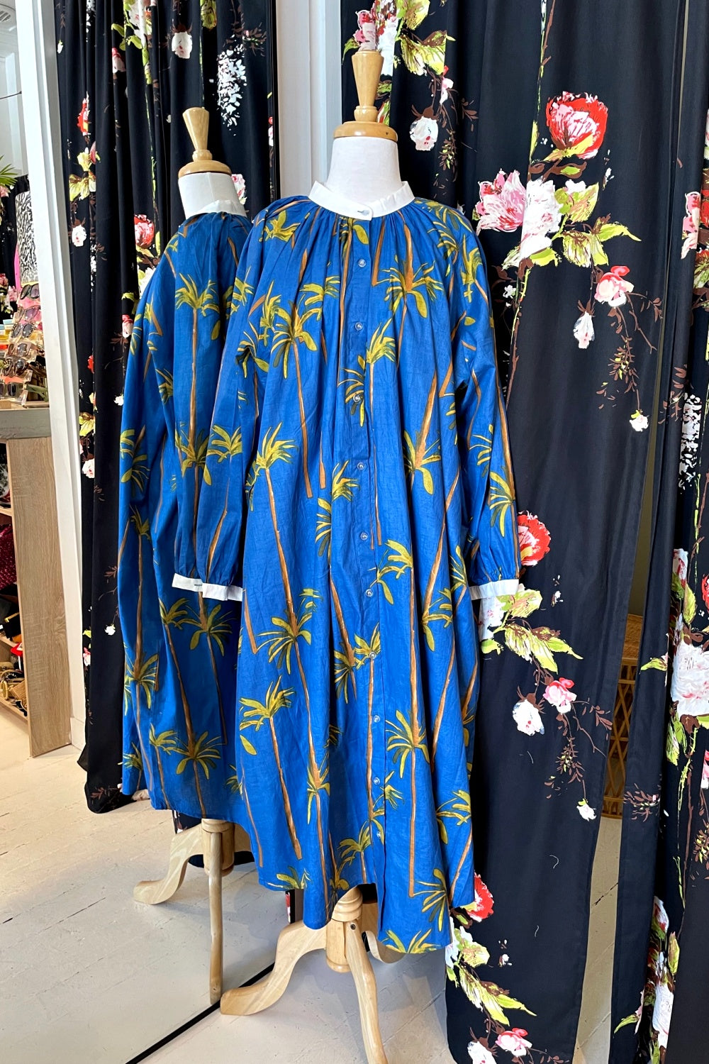 ROSELLE CABANA DRESS COCONUT PALM BLUE