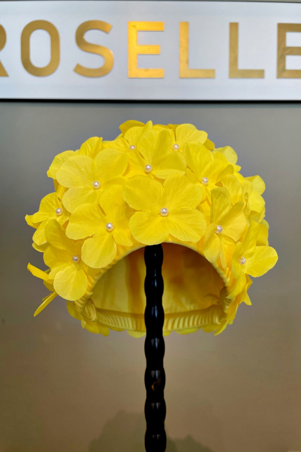 RETRO SWIM CAP HYDRANGEA YELLOW