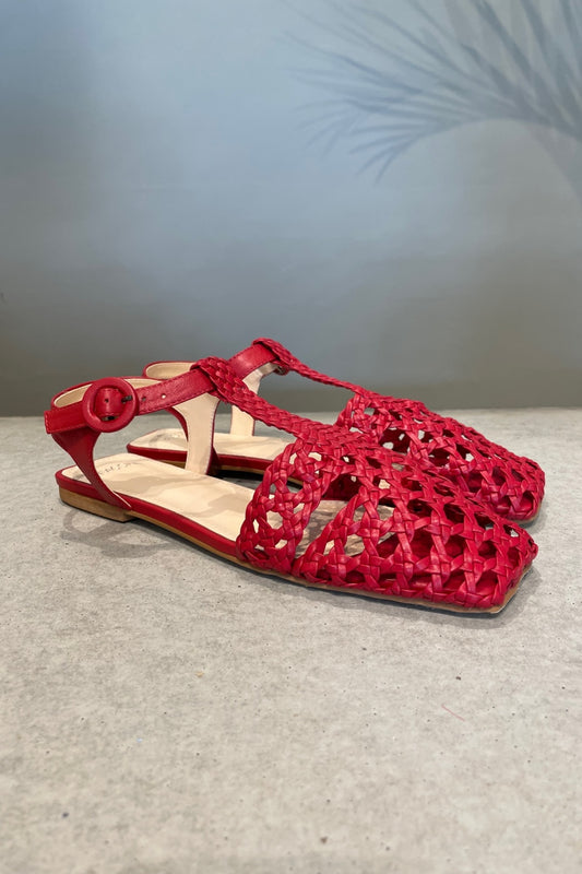 FACCINE TACAO WOVEN FLATS RED