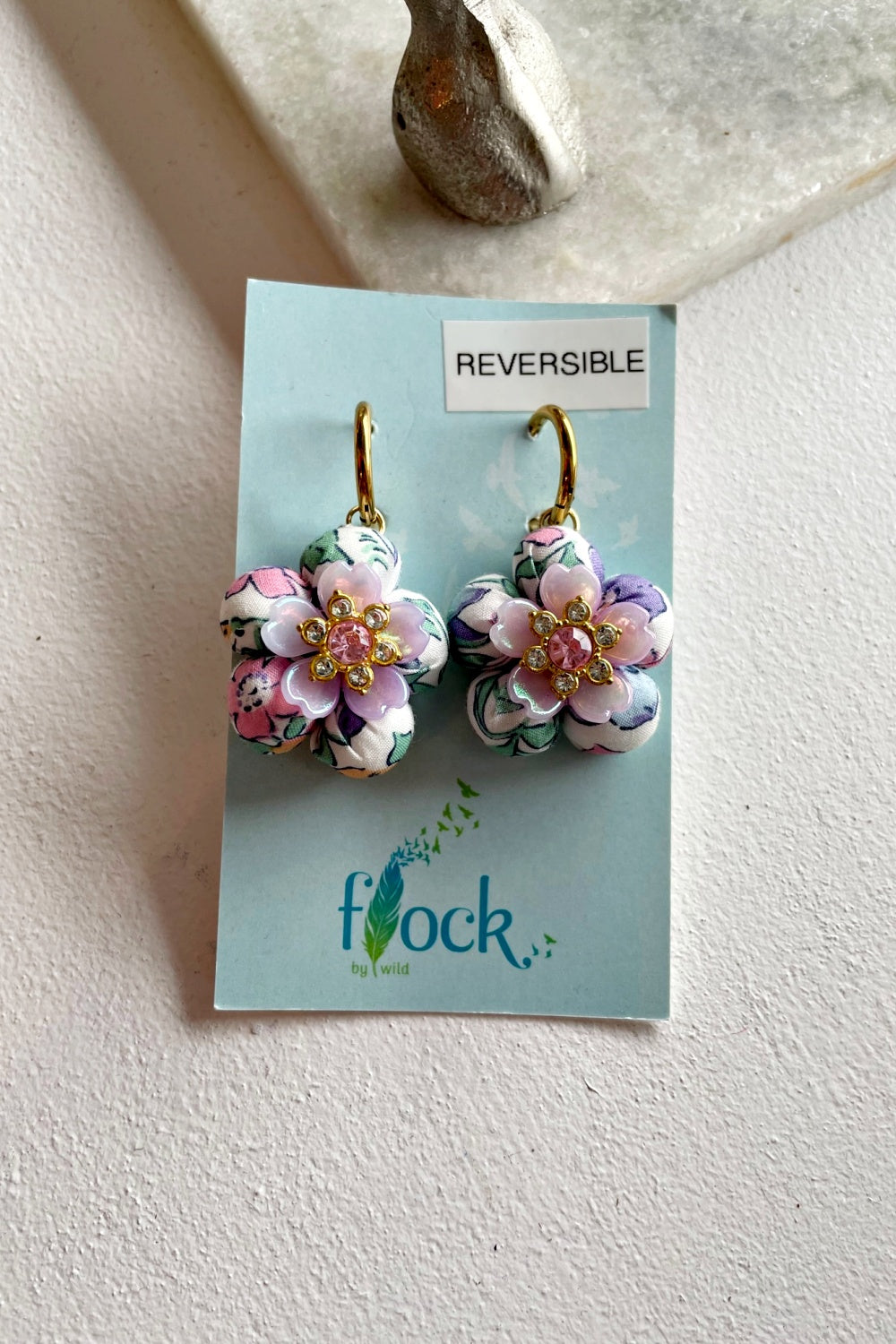 FLOCK BY WILD SINGLE DROP REVERSIBLE EARRINGS #31