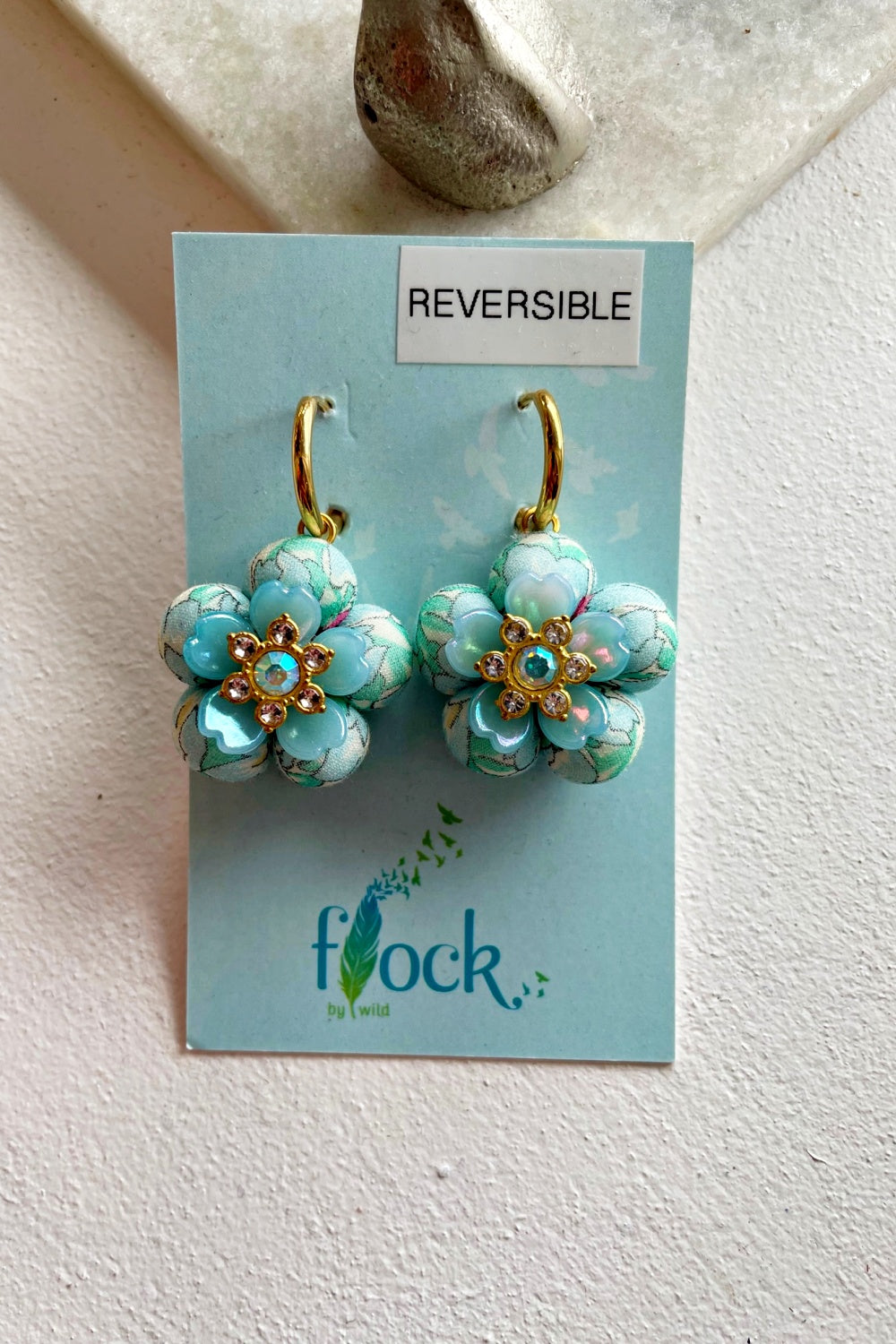 FLOCK BY WILD SINGLE DROP REVERSIBLE EARRINGS #35