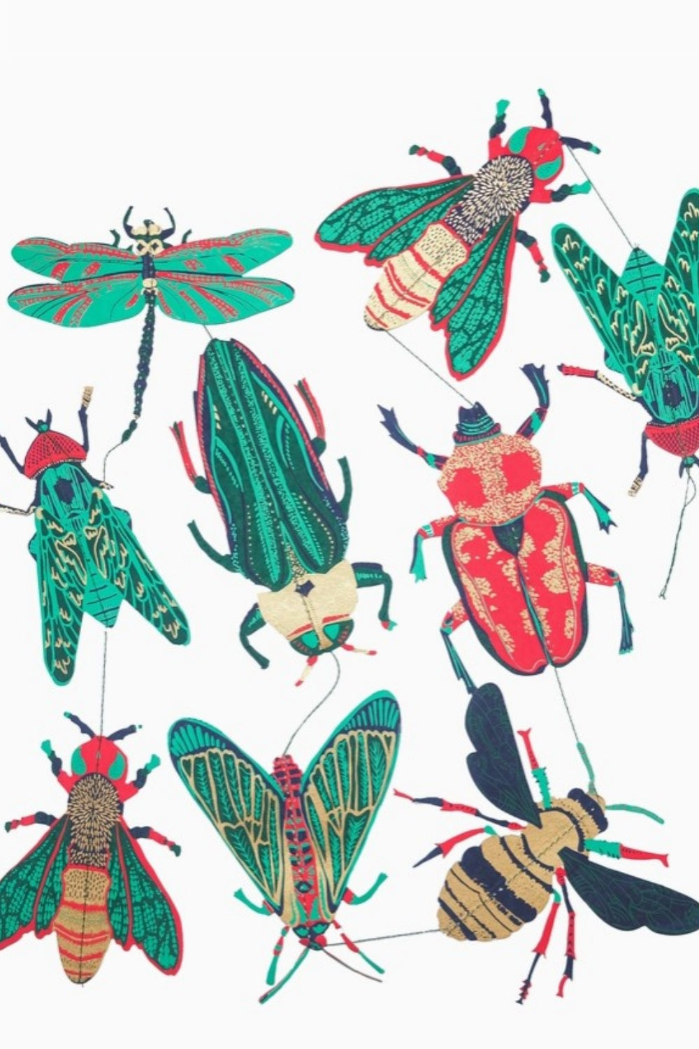 EAST END PRESS INSECTS VERTICAL PAPER GARLAND