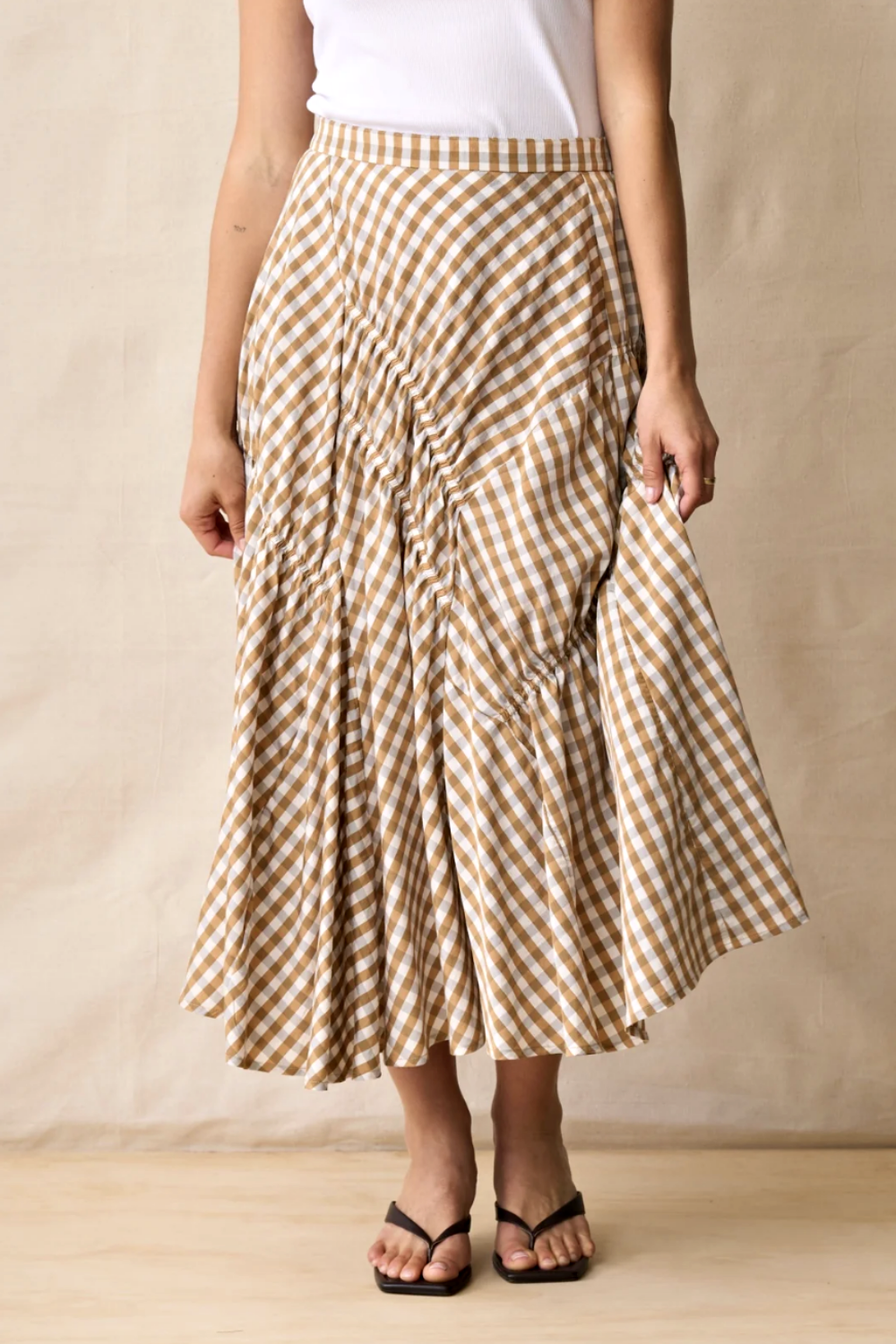 NERIS IN STITCHES SKIRT BISCOTTI