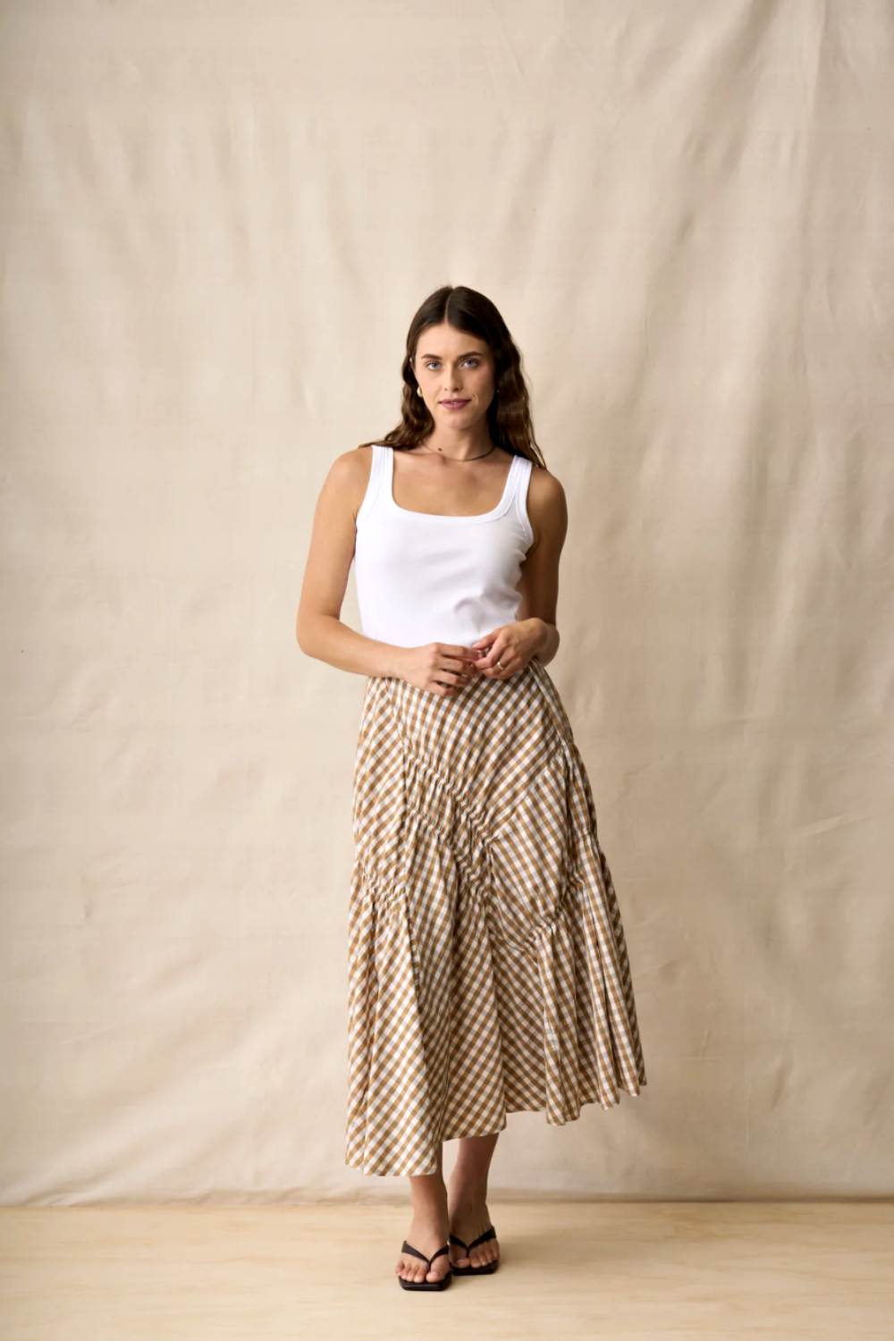 NERIS IN STITCHES SKIRT BISCOTTI