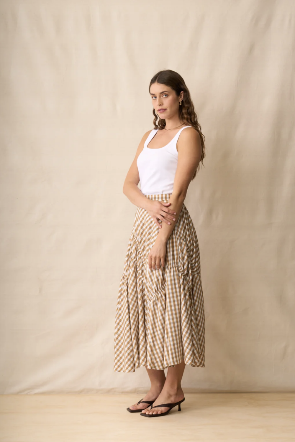 NERIS IN STITCHES SKIRT BISCOTTI