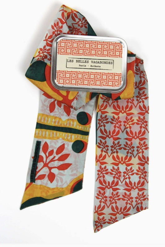 LES BELLES VAGABONDES BANDEAU SILK SCARF IVY YELLOW