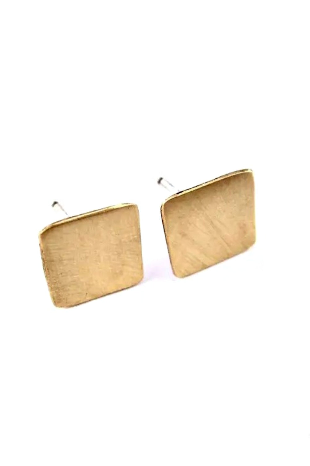 STUDIO 451 JEWELRY LARGE SQUARE STUD EARRINGS BRASS