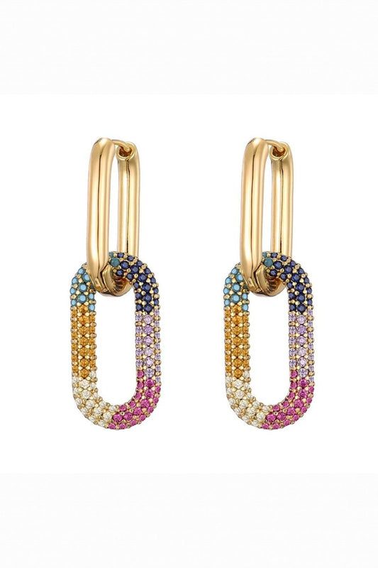 LINK EARRINGS GOLD MULTI COLOUR