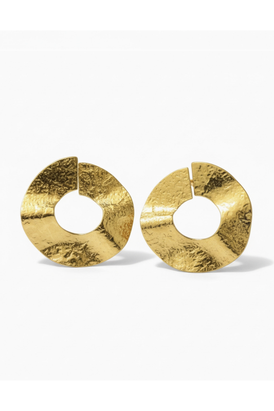 LISA HAMMERED GOLD EARRINGS