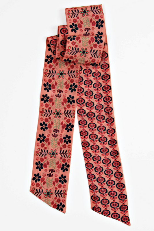 LES BELLES VAGABONDES BANDEAU SILK SCARF LUDMILA ROSE