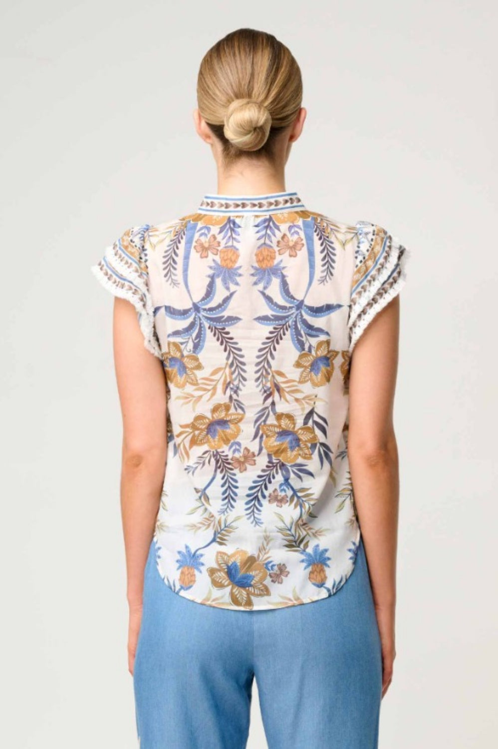 ONCE WAS LUMA FLUTTER SLEEVE TOP