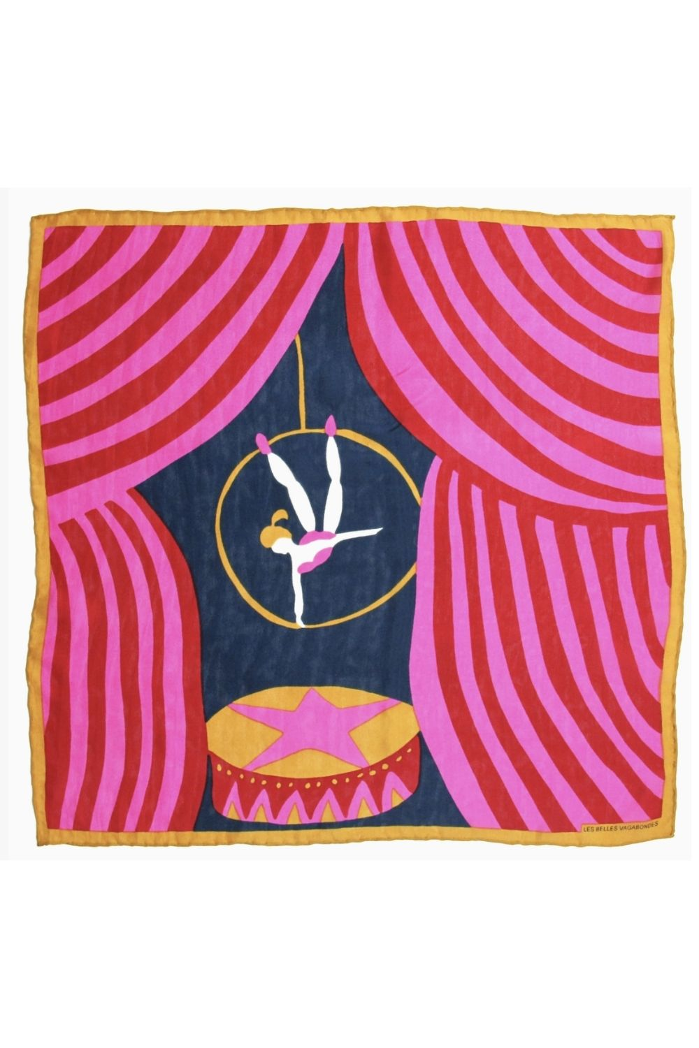 LES BELLES VAGABONDES MINI SCARF LUNA PARK FUCHSIA