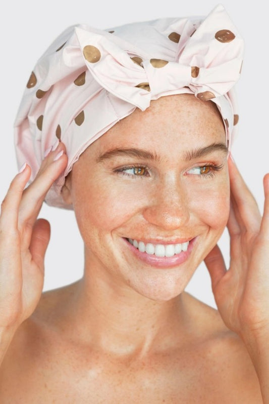 KITSCH LUXURY SHOWER CAP BLUSH DOT