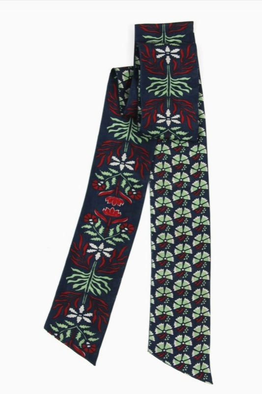 LES BELLES VAGABONDES SILK BANDEAU MANON NAVY