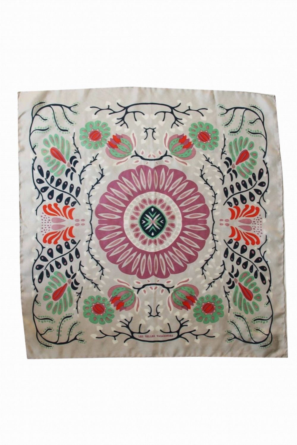 LES BELLES VAGABONDES MINI SILK SCARF MARUSHKA GREY