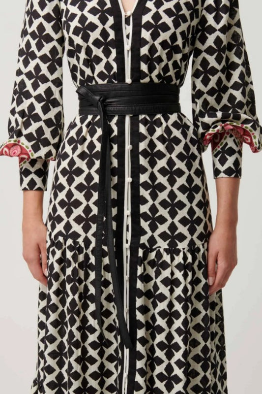 ONCE WAS MILTON LEATHER  BELT BLACK